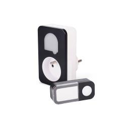 Timbre inalámbrico sin pilas reacondicionado con enchufe integrado - SONE+ Black