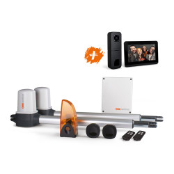 Kit motor cancela batiente 24V y videoportero inalámbrico - OpenGate 1 Integral HeyView AIR