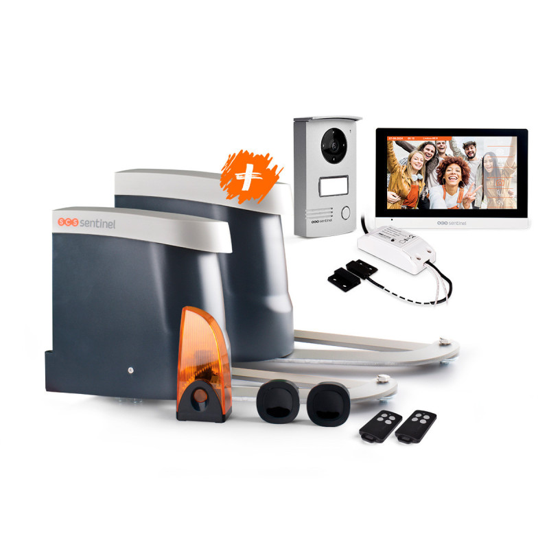 Kit motor de puerta batiente y videoportero - OpenGate 2 Integral Conectado