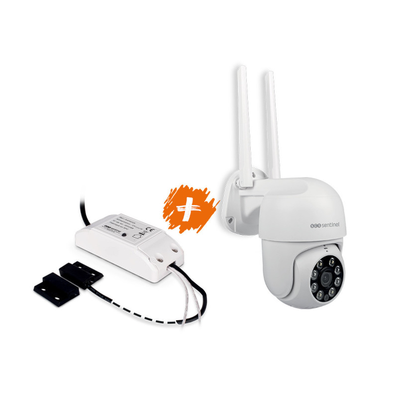 Kit cámara exterior conectada + motor portal - OutCam rotativa