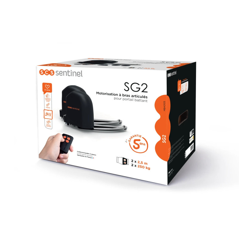 Motorisation à bras articulés pour portail battant - inclus clavier - SG2