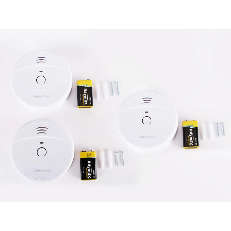 3 détecteurs de fumée NF autonomie 5 ans - SmokeAlarm