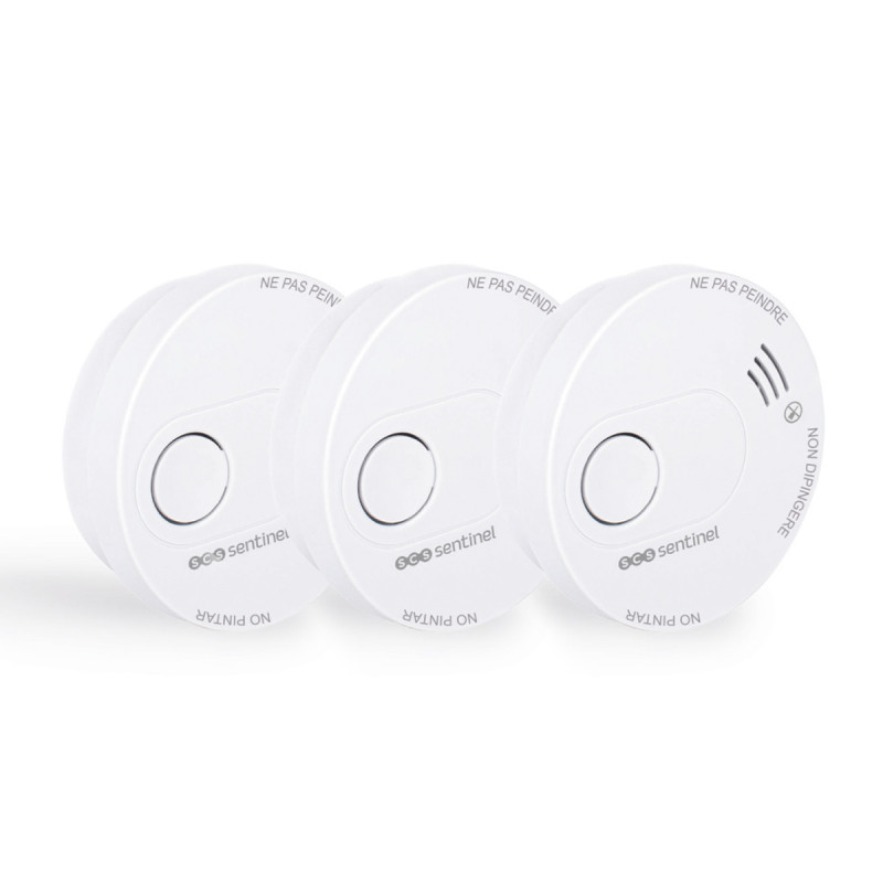 Pack de seguridad contra incendios - 3 detectores NF 10 años - SmokeAlarm