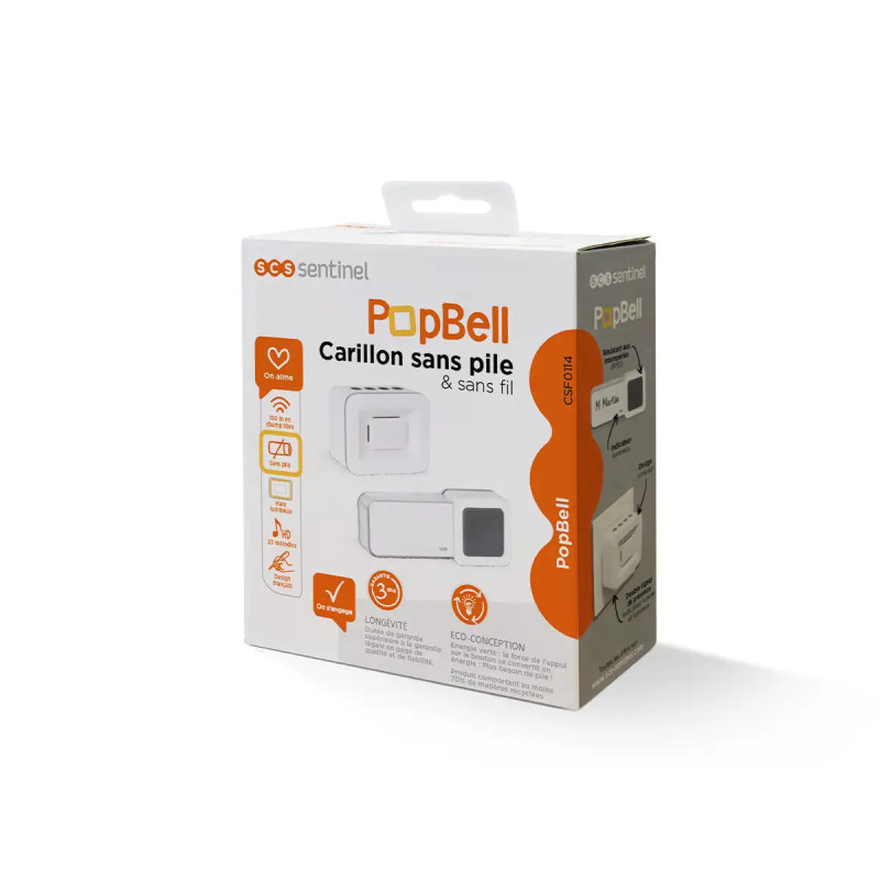 Sonnette sans fil sans pile - PopBell
