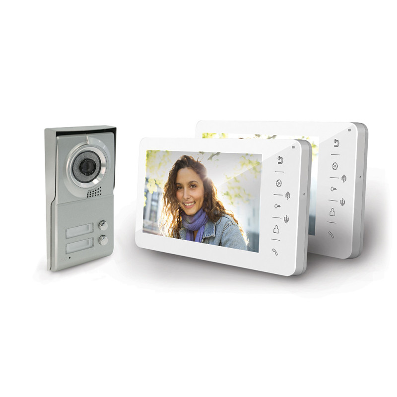 Interphone collectif 2 boutons - 2B1 et 2 moniteurs