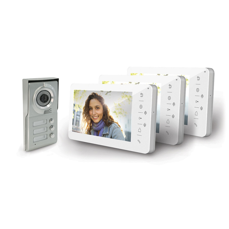 Portero automático colectivo 3 botones – 3B1 con 3 monitores