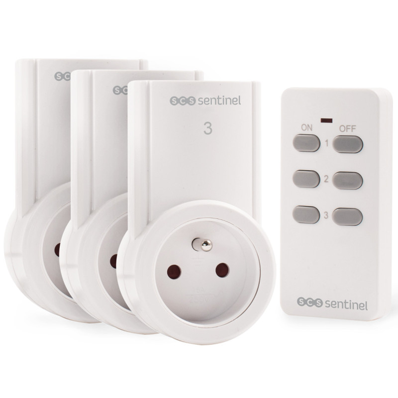 Kit de 3 enchufes con mando a distancia