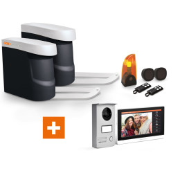 Kit automatisme pour portail battant avec visiophone
