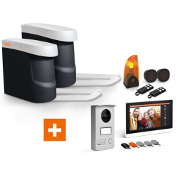 Kit automatisme pour portail battant avec visiophone couleur