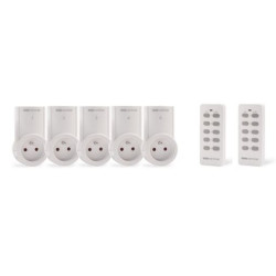 5 prises télécommandées + 2 télécommandes