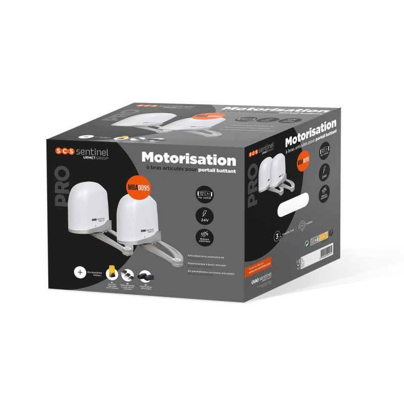 Motorización cancela batiente profesional brazos articulados