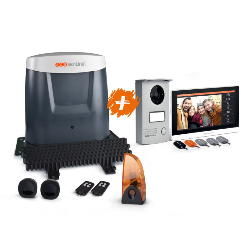 Kit de automatismo para cancela corredera con videoportero de 2 hilos