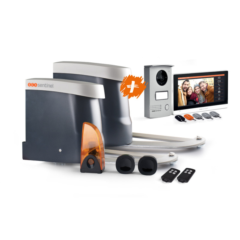 Motor puerta batiente con videoportero y tarjetas RFID - Kit OpenGate 2 Integral