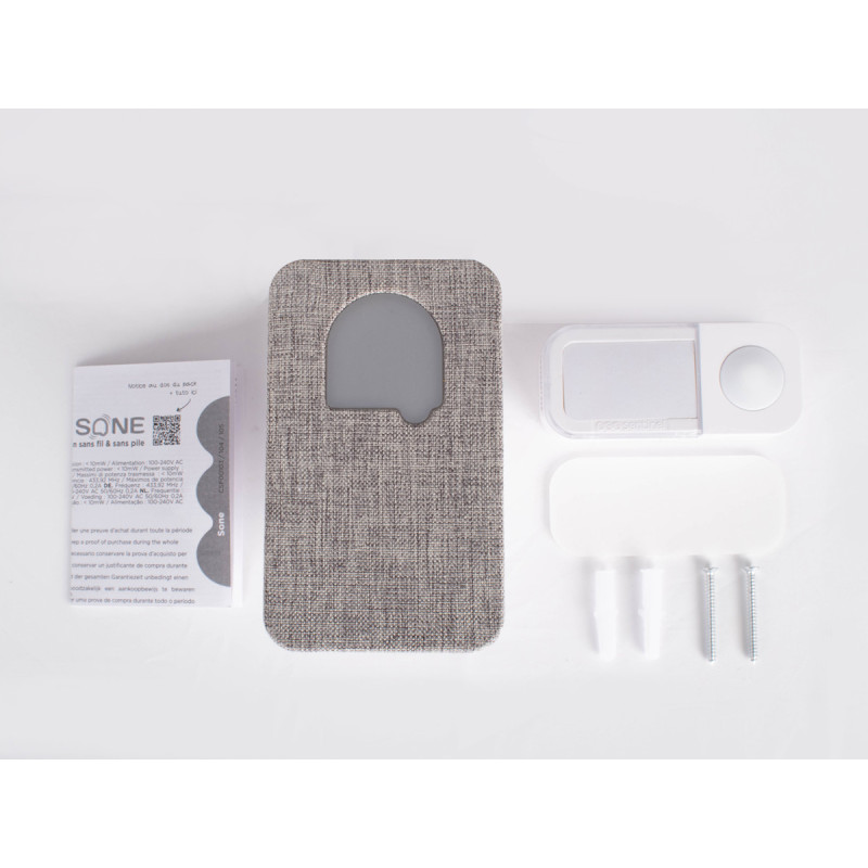 Sonnette sans fil et sans pile finition tissu