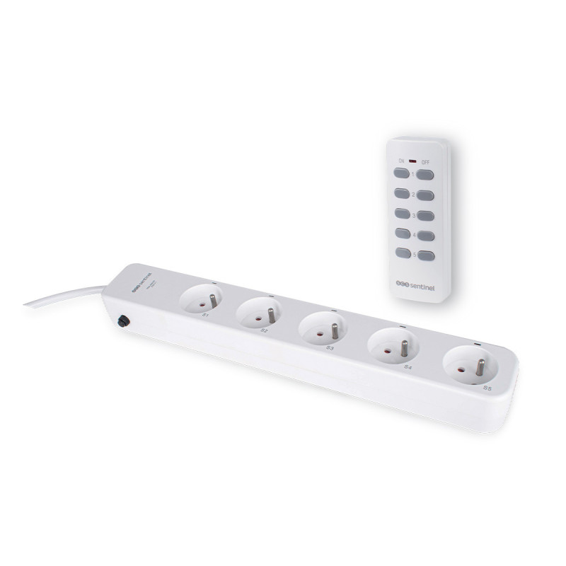 Rallonge multiprise avec télécommande 5 canaux