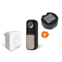 Timbre de casa con vídeo conectado con alimentación