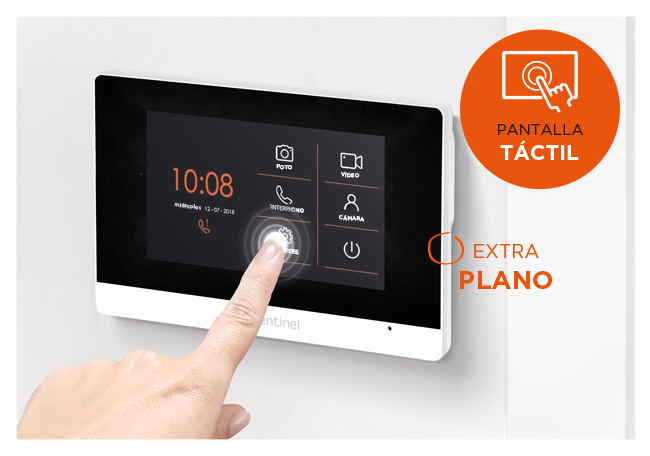 Pantalla táctil de videoteléfono VisioDoor Wi-Fi 2 hilos en el kit integral OpenGate 3 conectado