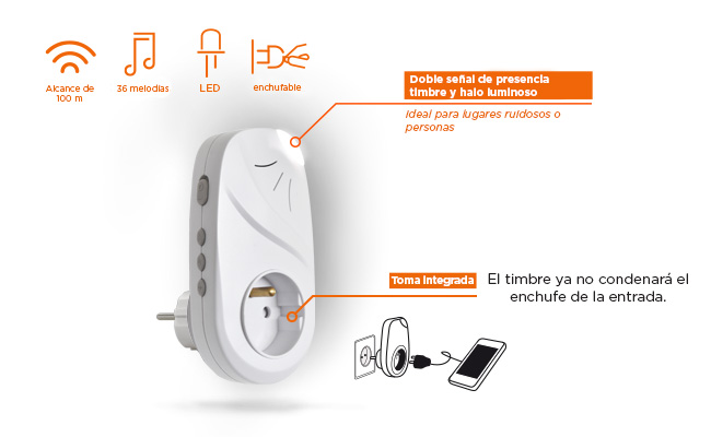 Timbre inalámbrico Plug²Bell 100 Light