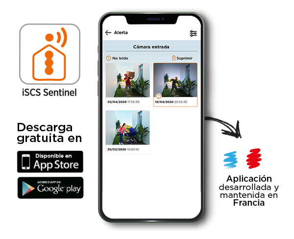 El visiophone con cable visiodoor wi-fi funciona con la aplicación iscs sentinel