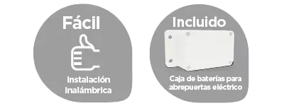 Portero automático de audio Duophone 150 con una caja a pilas para alimentar la placa de calle.