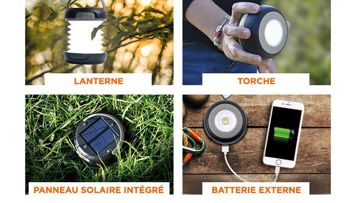 Rechargez-la facilement à l’énergie solaire ou via un câble USB