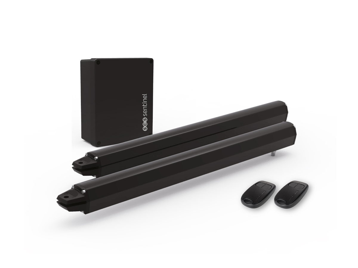 Kit de motorreductor de tornillo sin fin SimplyOpen 1 con todo lo necesario: 2 mandos a distancia incluidos