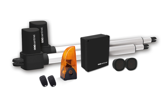 Motorización con cilindros para puertas batientes