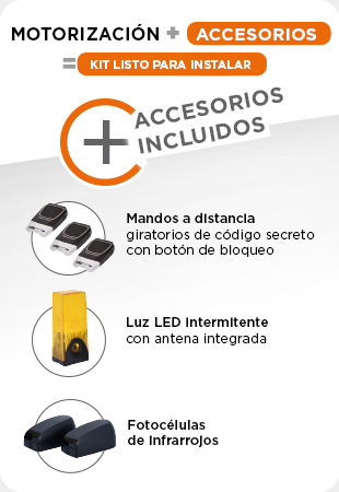 Accesorios profesionales incluidos para puertas batientes listas para instalar