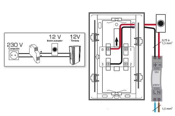 Timbre de casa con transformador