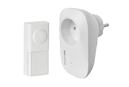 Le carillon sans fil sans pile enfichable avec prise intégrée EcoBell 100 Plug n'a plus besoin de piles