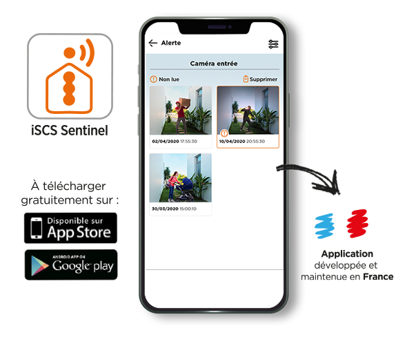 Le visiophone 2 fils connecté visiowifi 7 fonctionne avec l'application iscs sentinel