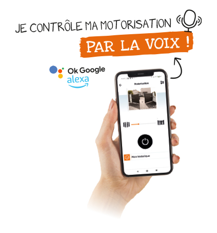 contrôle de la motorisation par la voix grâce au WifiGate inclus dans le kit OpenGate 1 connecté