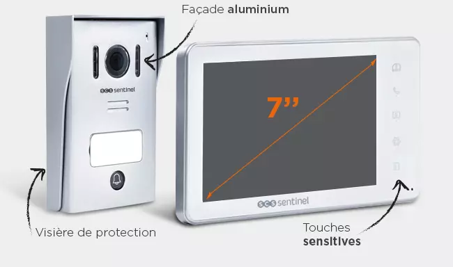 Interphone SCS Sentinel - Interphone vidéo filaire avec badges + Ecran  tactile 7 - VisioDoor 7+ RFID