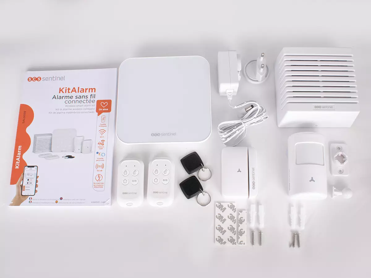 Kit alarme sans fil connecté Wi-Fi et GSM 4G, KITALARM, KITALARM